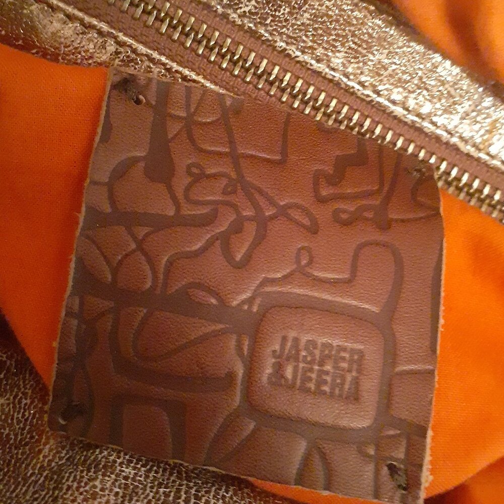 Jasper & Jerra Leather Metallic Print Bag - Picture 10 of 15